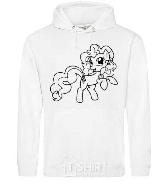 Men`s hoodie Pinkie Pie with a bow White фото