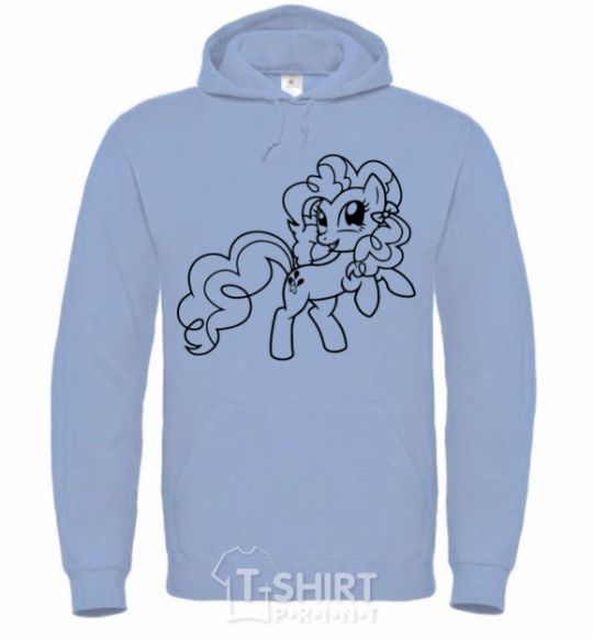 Men`s hoodie Pinkie Pie with a bow sky-blue фото