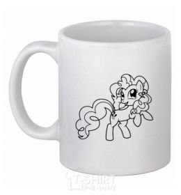 Ceramic mug Pinkie Pie with a bow White фото