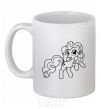 Ceramic mug Pinkie Pie with a bow White фото