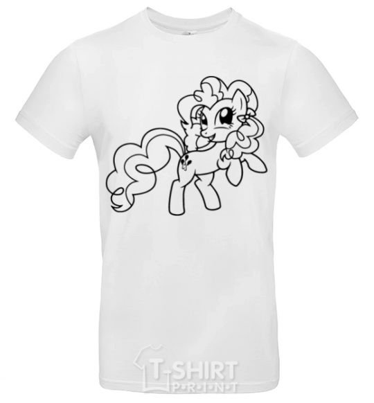 Men's T-Shirt Pinkie Pie with a bow White фото
