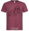 Men's T-Shirt Pinkie Pie with a bow burgundy фото