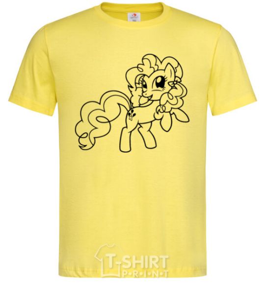 Men's T-Shirt Pinkie Pie with a bow cornsilk фото