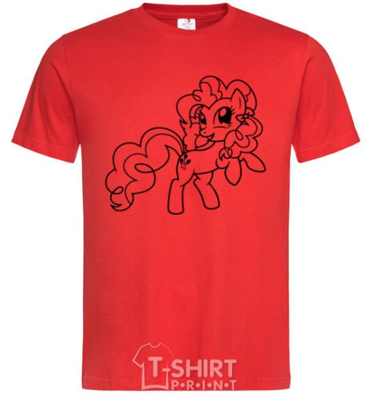 Men's T-Shirt Pinkie Pie with a bow red фото