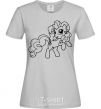Women's T-shirt Pinkie Pie with a bow grey фото