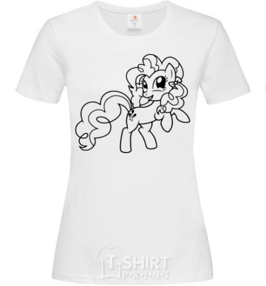 Women's T-shirt Pinkie Pie with a bow White фото