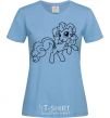 Women's T-shirt Pinkie Pie with a bow sky-blue фото