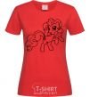 Женская футболка Пинки Пай с бантом Красный фото
