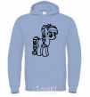 Men`s hoodie The pony in the crown sky-blue фото