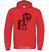 Men`s hoodie The pony in the crown bright-red фото