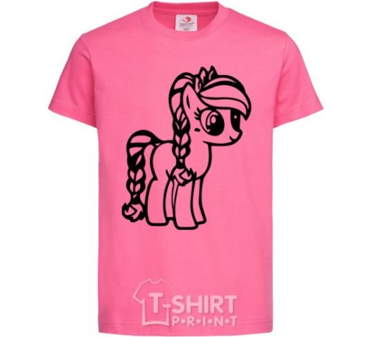 Детская футболка Пони в короне Ярко-розовый фото