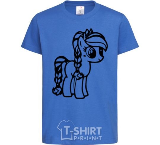 Детская футболка Пони в короне Ярко-синий фото