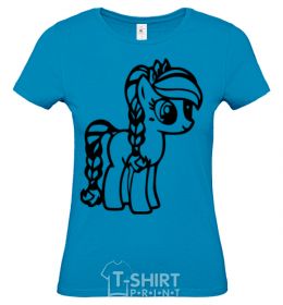Women's T-shirt The pony in the crown sky-blue фото