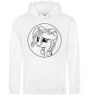 Men`s hoodie A pony in a circle White фото