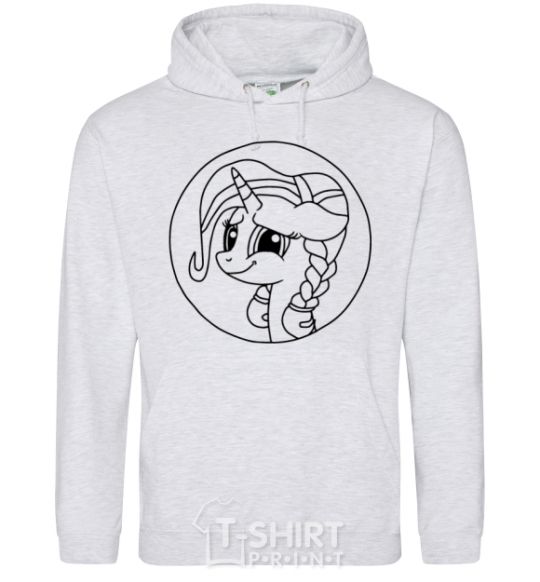 Men`s hoodie A pony in a circle sport-grey фото