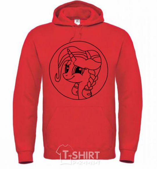 Men`s hoodie A pony in a circle bright-red фото