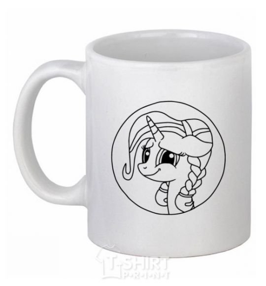 Ceramic mug A pony in a circle White фото