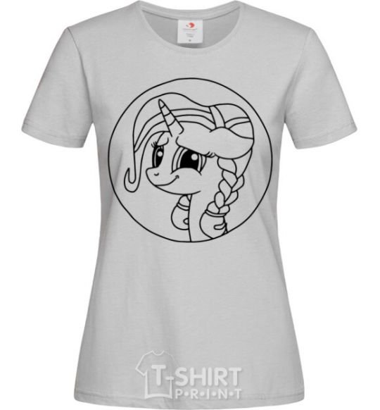 Women's T-shirt A pony in a circle grey фото