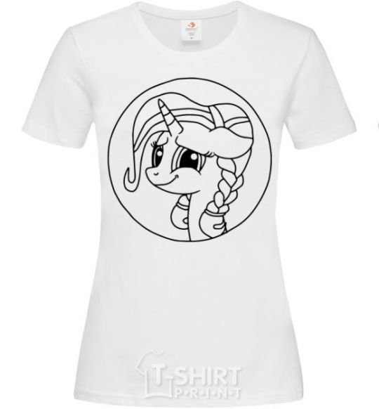 Women's T-shirt A pony in a circle White фото