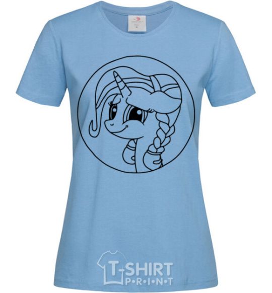 Women's T-shirt A pony in a circle sky-blue фото