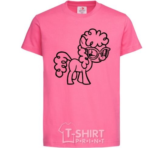 Kids T-shirt A pony with glasses heliconia фото