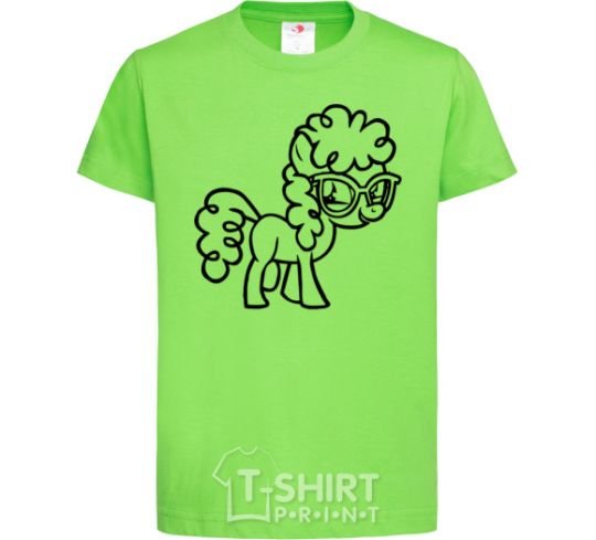 Kids T-shirt A pony with glasses orchid-green фото