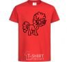 Kids T-shirt A pony with glasses red фото