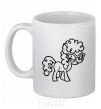 Ceramic mug A pony with glasses White фото