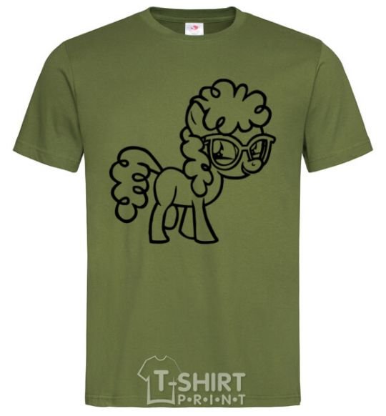 Men's T-Shirt A pony with glasses millennial-khaki фото