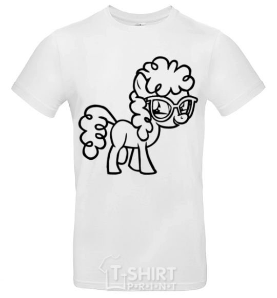 Men's T-Shirt A pony with glasses White фото