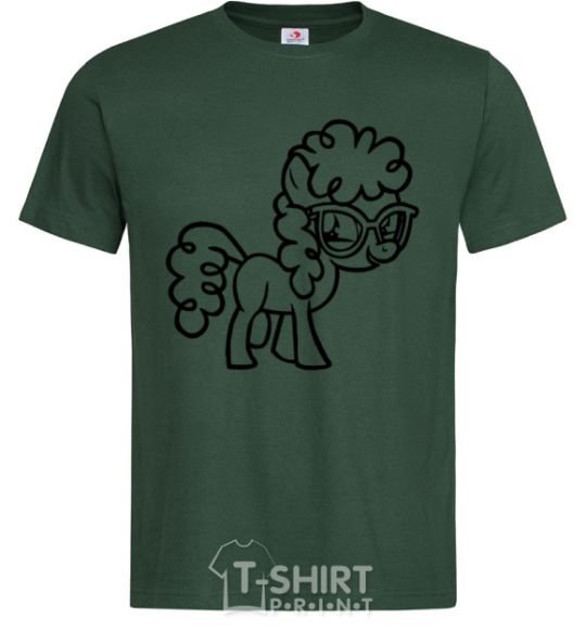 Men's T-Shirt A pony with glasses bottle-green фото