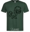 Men's T-Shirt A pony with glasses bottle-green фото