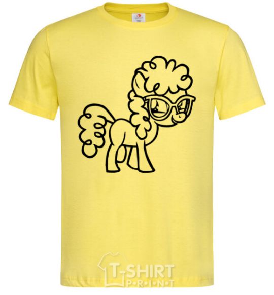 Men's T-Shirt A pony with glasses cornsilk фото