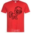 Men's T-Shirt A pony with glasses red фото