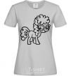 Women's T-shirt A pony with glasses grey фото