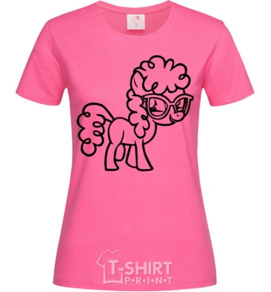 Женская футболка Пони в очках Ярко-розовый фото