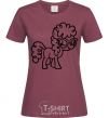 Women's T-shirt A pony with glasses burgundy фото