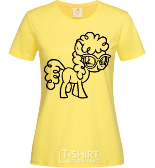 Women's T-shirt A pony with glasses cornsilk фото