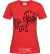 Women's T-shirt A pony with glasses red фото