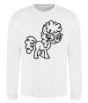 Sweatshirt A pony with glasses White фото