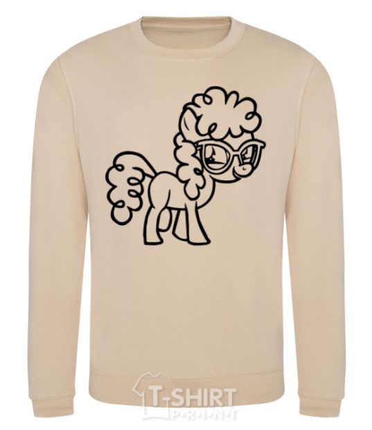 Sweatshirt A pony with glasses sand фото