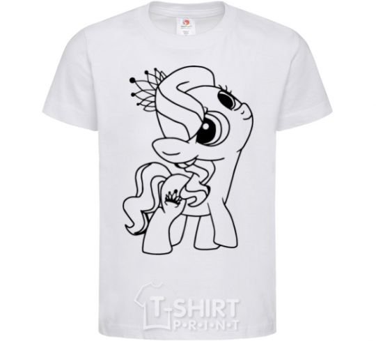 Kids T-shirt A pony with a crown White фото