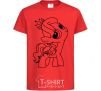 Kids T-shirt A pony with a crown red фото