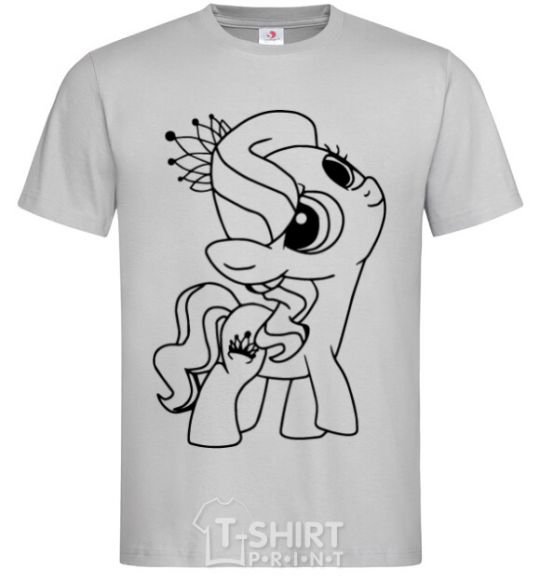 Men's T-Shirt A pony with a crown grey фото