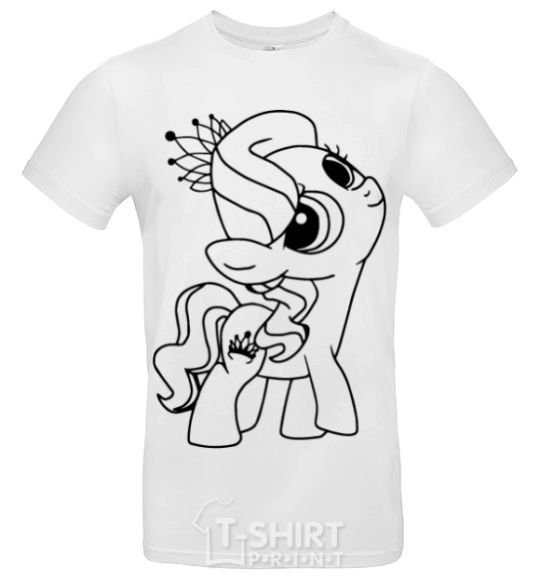 Men's T-Shirt A pony with a crown White фото