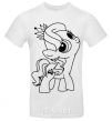 Men's T-Shirt A pony with a crown White фото