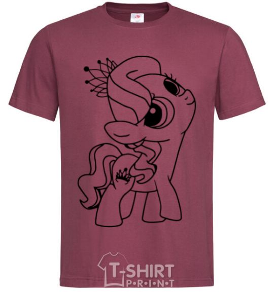 Men's T-Shirt A pony with a crown burgundy фото