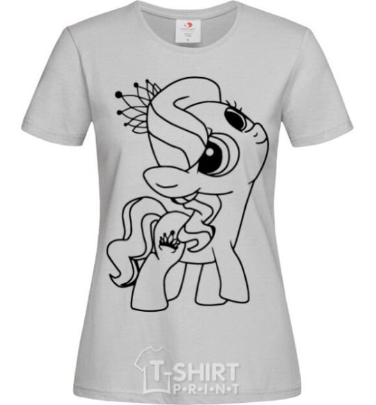 Women's T-shirt A pony with a crown grey фото