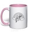 Чашка с цветной ручкой Радуга и пони Нежно розовый фото