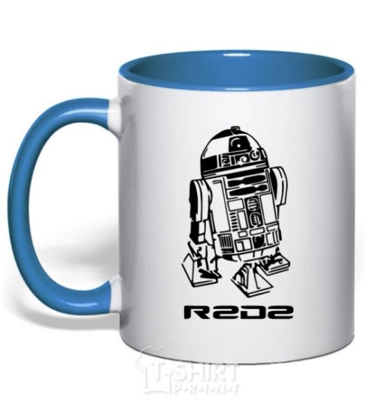 Mug with a colored handle R2D2 royal-blue фото